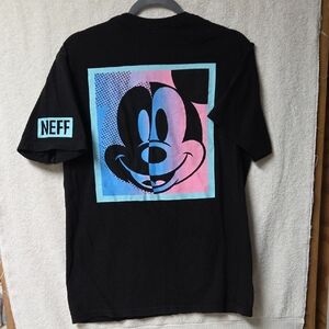 Neff + Disney Black Tee with Mickey Graphic Medium